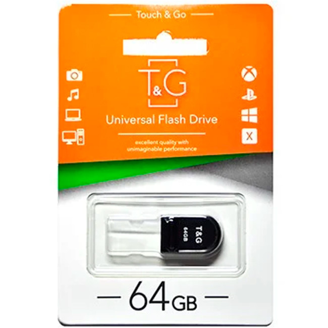 USB флеш накопичувач T&G Shorty 010 64Gb Black