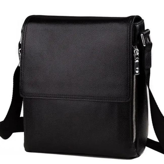 Сумка-барсетка чорна із натуральної шкіри Tiding Bag A525-12178A