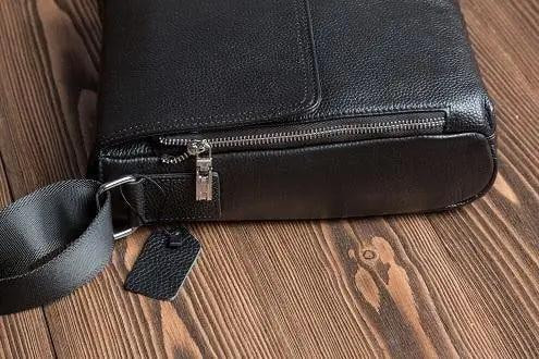 Сумка-барсетка чорна із натуральної шкіри Tiding Bag A525-12178A