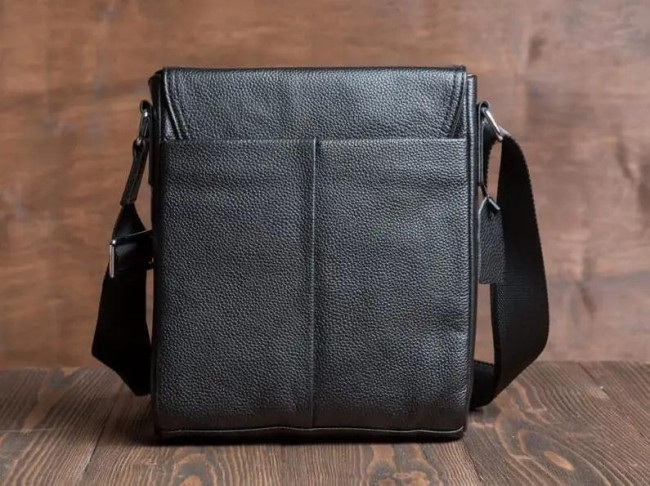 Сумка-барсетка чорна із натуральної шкіри Tiding Bag A525-12178A