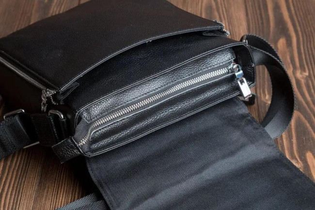 Сумка-барсетка чорна із натуральної шкіри Tiding Bag A525-12178A