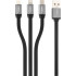 Кабель USB Gelius Squid GP-UC102 3in1 MicroUSB/Lightning/Type-C (1м) (12W) Black