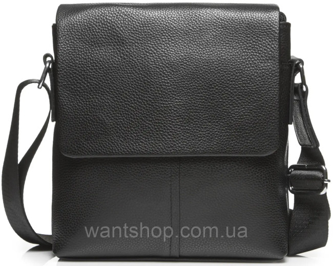 Шкіряна чорна чоловіча шкіряна сумка через плече Tiding Bag SK A75-181