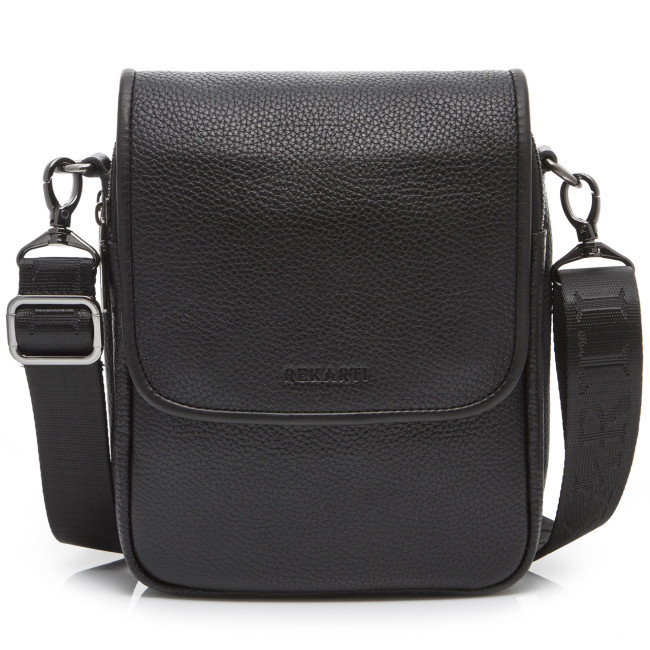 Шкіряний месенджер через плече Tiding Bag TD-23433 чорний