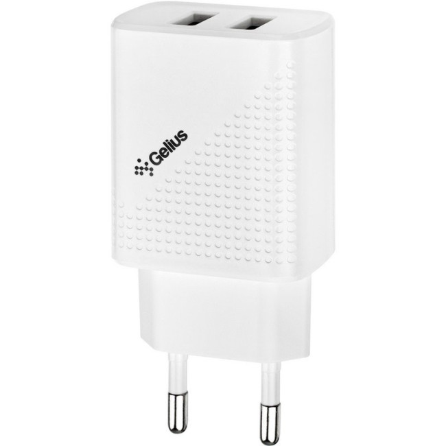 Мережевий зарядний пристрій Gelius Vogue GP-HC011 2USB 2.4A 12W White
