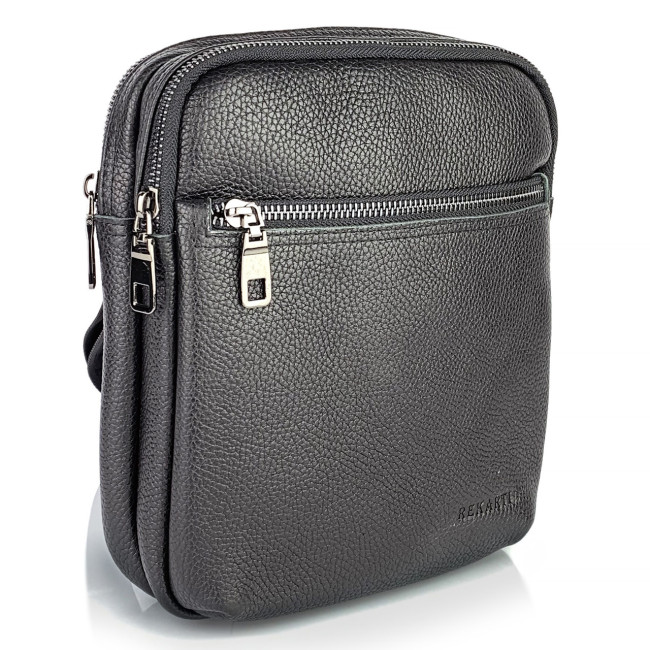 Чоловіча сумка через плече з натуральної шкіри Tiding Bag TD-2031 чорний