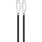 Кабель USB Gelius Full Silicon GP-UCN001CL Type-C to Lightning (1.2m) (20W) Black/White