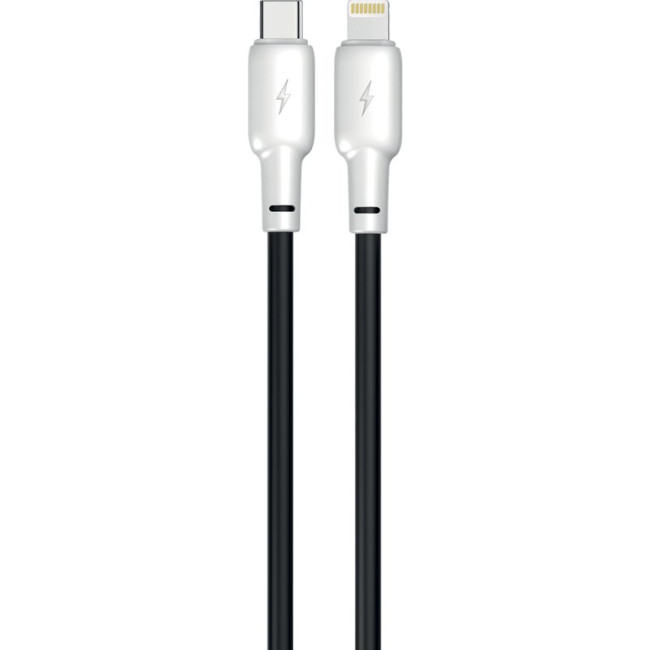 Кабель USB Gelius Full Silicon GP-UCN001CL Type-C to Lightning (1.2m) (20W) Black/White