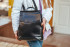 Чорний міський жіночий шкіряний рюкзак Tiding Bag - 51644