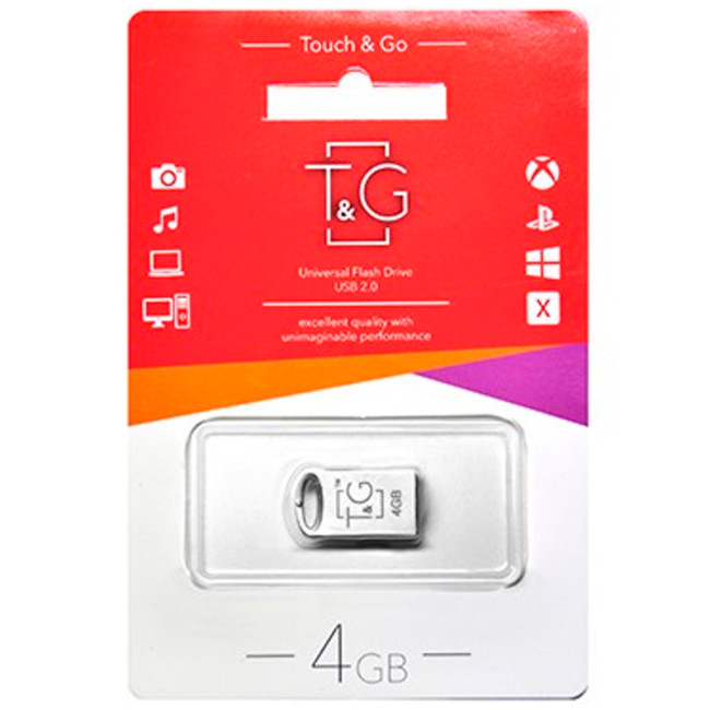 USB флеш накопичувач T&G 105 4Gb Metal Silver
