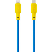 Кабель USB Gelius Full Silicon GP-UCN001CL Type-C to Lightning (1.2m) (20W) Yellow/Blue