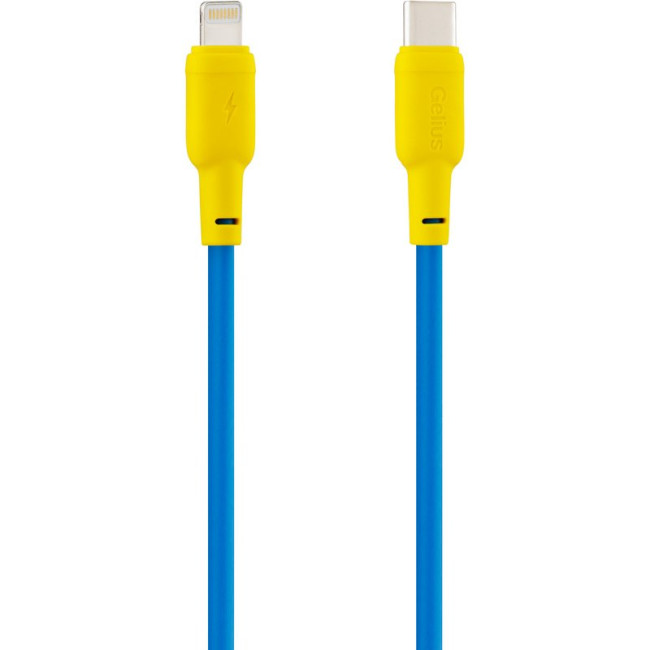 Кабель USB Gelius Full Silicon GP-UCN001CL Type-C to Lightning (1.2m) (20W) Yellow/Blue