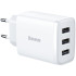 Мережевий зарядний пристрій Baseus Compact Charger 3USB 17W (CCXJ020102) White