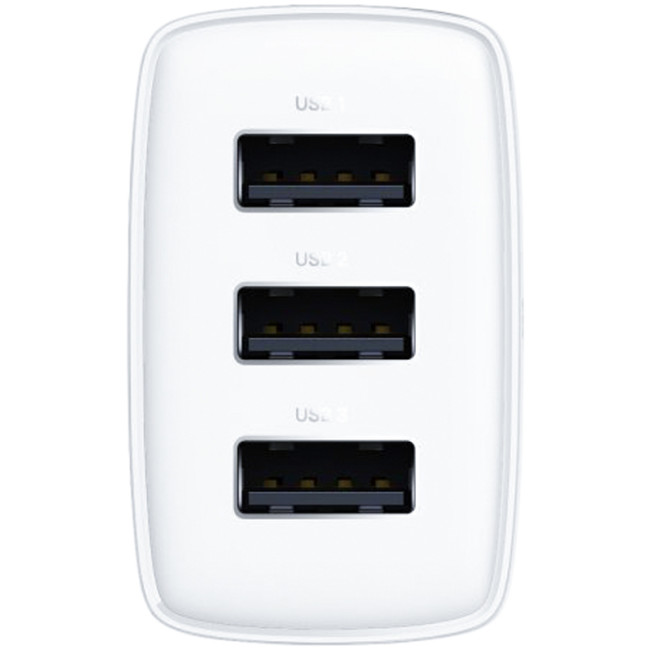 Мережевий зарядний пристрій Baseus Compact Charger 3USB 17W (CCXJ020102) White
