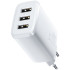Мережевий зарядний пристрій Baseus Compact Charger 3USB 17W (CCXJ020102) White