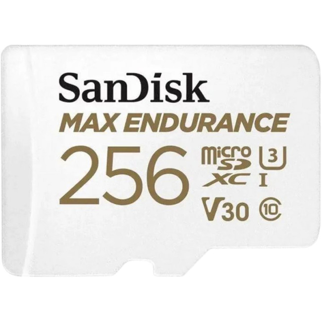 Карта пам'яті microSDXC 256Gb SanDisk Max Endurance V30 (R100Mb/s)(UHS-1 U3)(Class 10) + адаптер SD