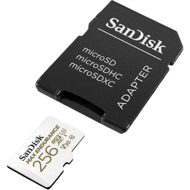 Карта пам'яті microSDXC 256Gb SanDisk Max Endurance V30 (R100Mb/s)(UHS-1 U3)(Class 10) + адаптер SD