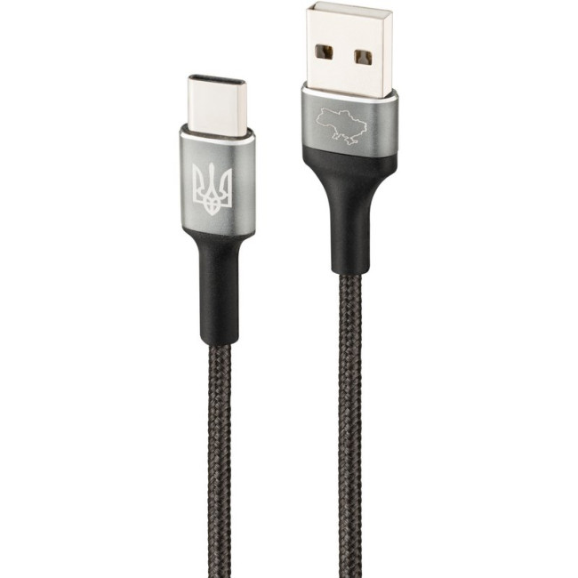 Кабель USB Gelius Strong Ukraine GP-UCN002C Type-C (1.2м) (3A) Black