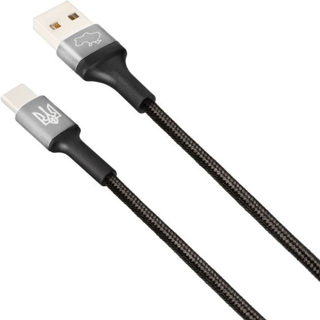 Кабель USB Gelius Strong Ukraine GP-UCN002C Type-C (1.2м) (3A) Black