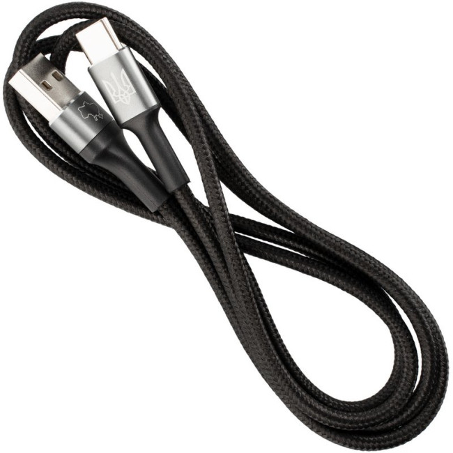 Кабель USB Gelius Strong Ukraine GP-UCN002C Type-C (1.2м) (3A) Black
