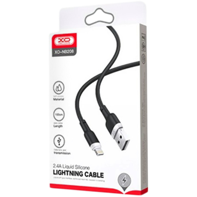 Кабель USB XO NB208 Lightning 1m Black