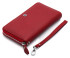 Жіночий шкіряний гаманець на блискавки темно-червоного кольору BOSTON