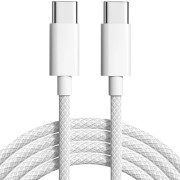 Кабель USB 99% Original Type-C to Type-C (Woven) (box) 1m White