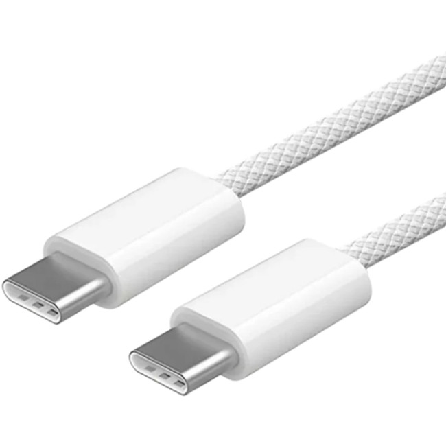 Кабель USB 99% Original Type-C to Type-C (Woven) (box) 1m White