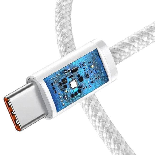 Кабель USB 99% Original Type-C to Type-C (Woven) (box) 1m White