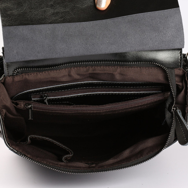 Жіночий стильний чорний рюкзак з натуральної шкіри Tiding Bag - 63542