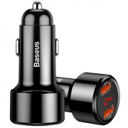 Автомобільний зарядний пристрій Baseus with Display 2USB (6A) (CCMLC20A-01) Black