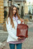 Міський коричневий жіночий рюкзак із натуральної шкіри Tiding Bag — 28399