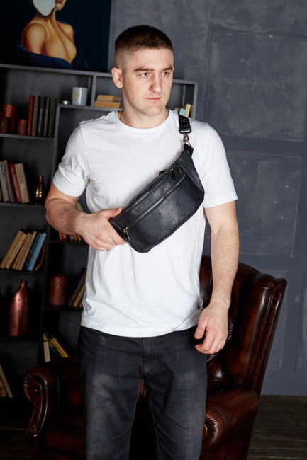 Чоловіча шкіряна бананка Tiding Bag 2354
