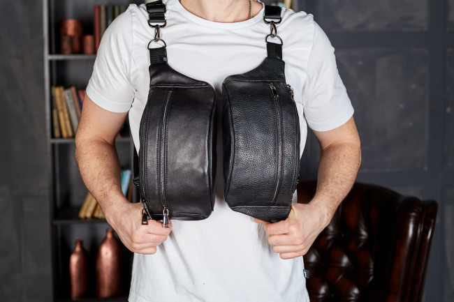 Чоловіча шкіряна бананка Tiding Bag 2354