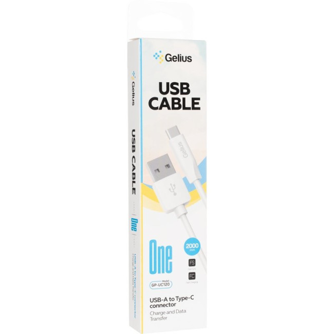 Кабель USB Gelius One GP-UC120 (2m) (12W) Type-C White