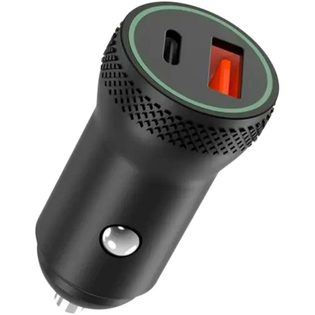 Автомобільний зарядний пристрій XO CC33 1USB + Type-C PD QC3.0 18W Black