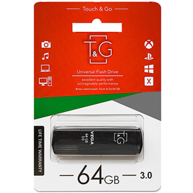 USB флеш накопичувач T&G Vega 121 64Gb Black
