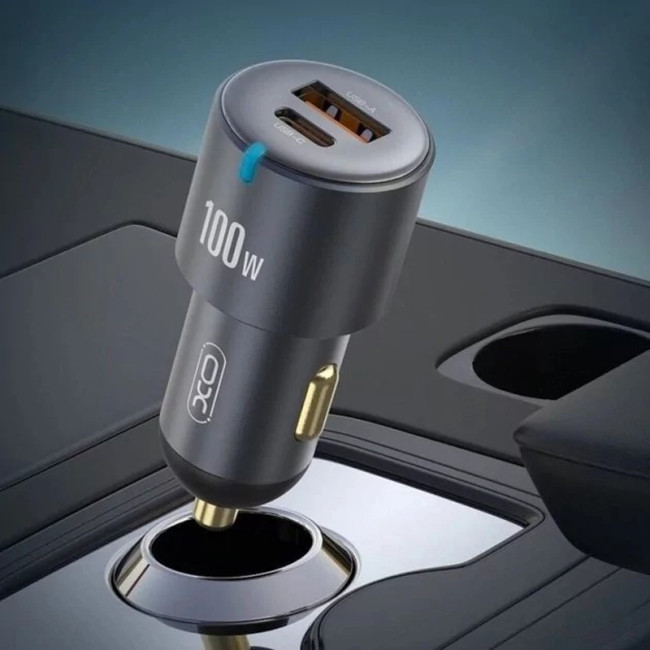 Автомобільний зарядний пристрій XO CC47 PD65W+USB35W (100W) Tarnish Black