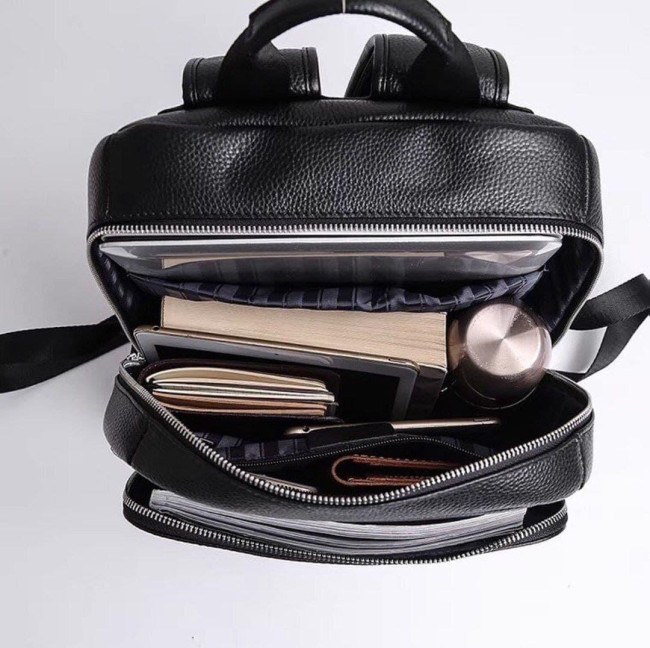 Чоловічий шкіряний рюкзак  Tiding Bag B2-38875A чорний