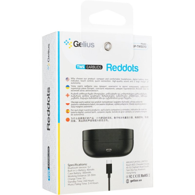 Бездротові навушники TWS Gelius Reddots GP-TWS010 Black