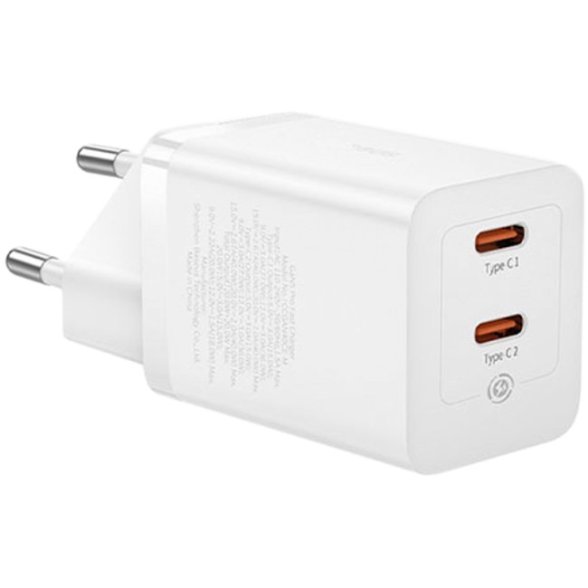 Мережевий зарядний пристрій Baseus GaN5 Pro 40W 2Type-C (CCGP180102) White