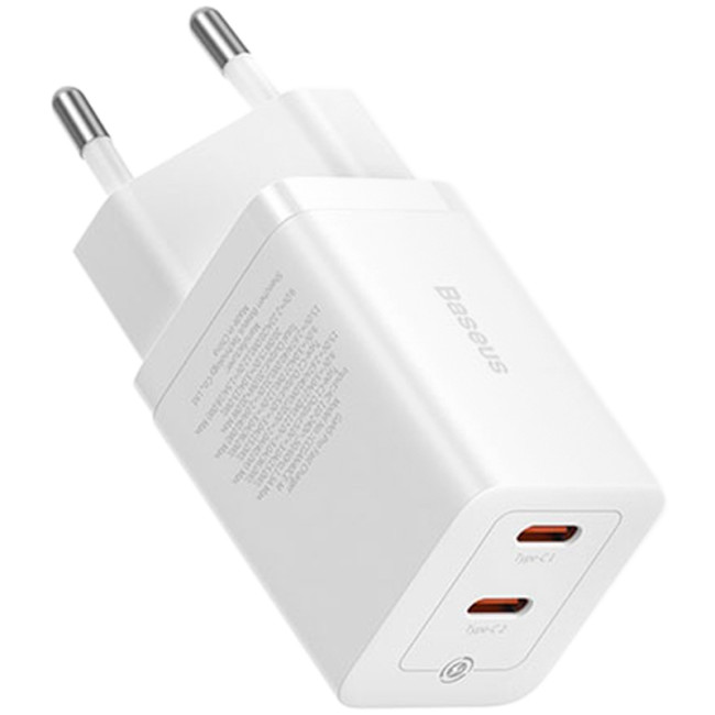 Мережевий зарядний пристрій Baseus GaN5 Pro 40W 2Type-C (CCGP180102) White