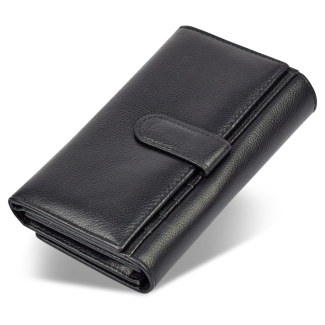 Чорний класичний гаманець з блоком для карт з натуральної шкіри ST Leather ST217