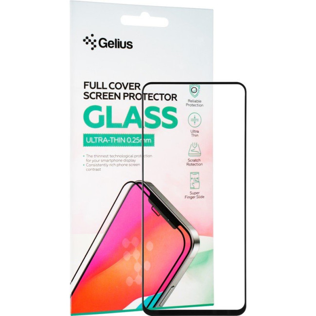Захисне скло Gelius Full Cover Ultra-Thin 0.25mm для Xiaomi Redmi Note 9 Pro/9s Black