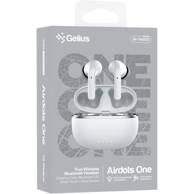 Бездротові навушники TWS Gelius Airdots One ANC/ENC GP-TWS003 White