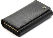 Чорний лаковий багатофункціональний гаманець з натуральної шкіри ST Leather S8001A