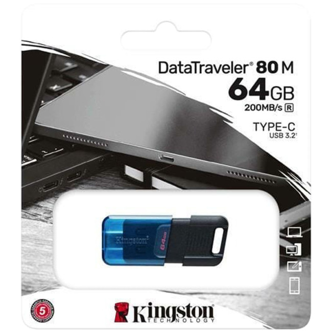 USB флеш накопичувач Kingston DT80M Type-C 64Gb USB 3.2