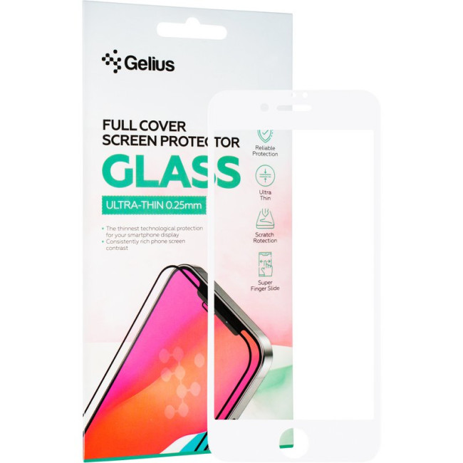 Захисне скло Gelius Full Cover Ultra-Thin 0.25mm для iPhone 7 White