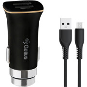 Автомобільний зарядний пристрій Gelius Apollo GP-CC01 2USB 3.1A 15W + кабель MicroUSB Black
