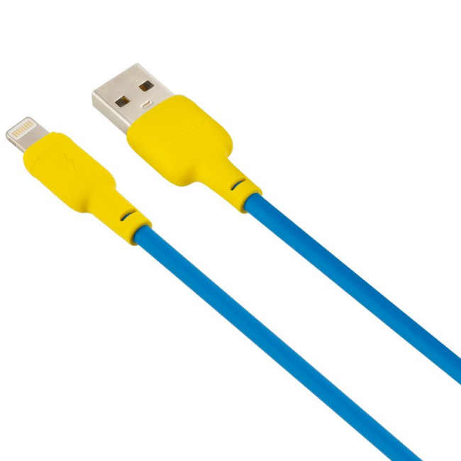 Кабель USB Gelius Full Silicon GP-UCN001L Lightning (1.2м) (18W) Yellow/Blue